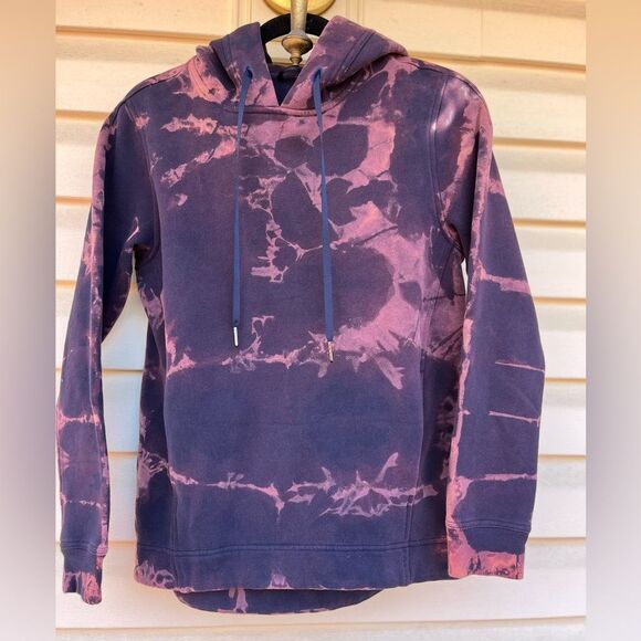 Lululemon purple/maroon tie-dye hooded long-sleeved sweater, drawstring, size 4 - Picture 5 of 14